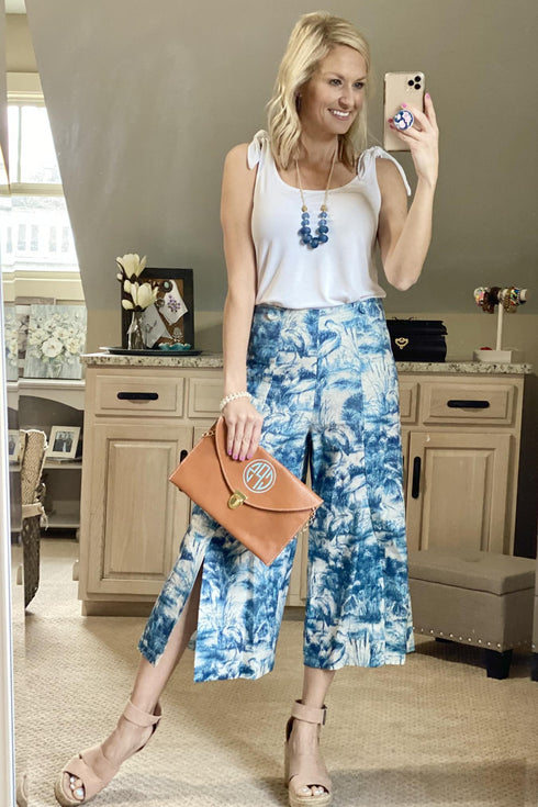 Duval Linen Pants - Blue Lagoon
